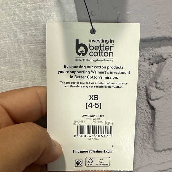 NEW Kids White and Blue Graphic Tee size 4/5 - Picture 2 of 5